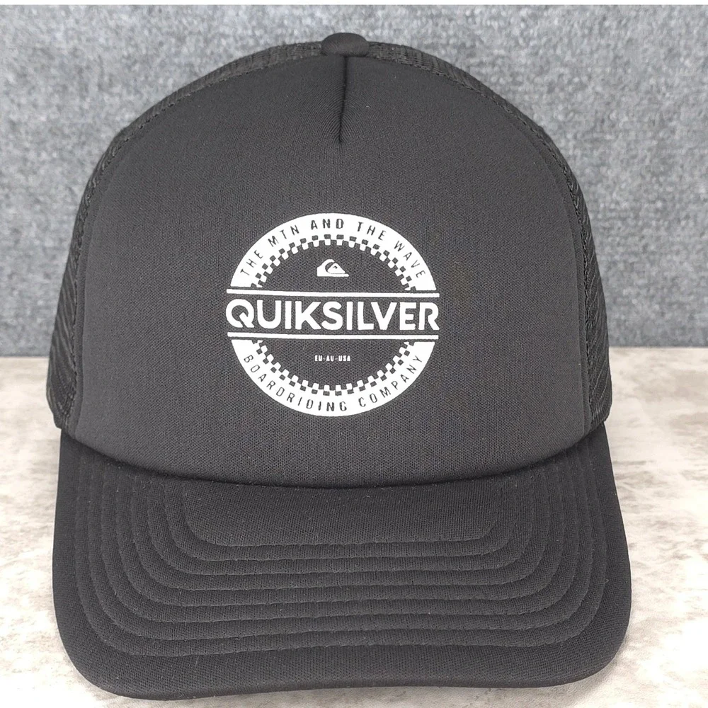 Quiksilver Hat Cap Snap Back One‎ Size Black Surf Skate Streetwear Mens